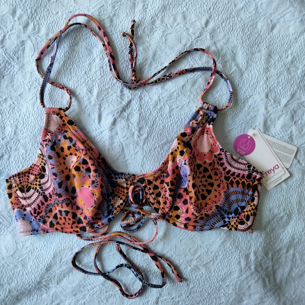 Freya NWT Santiago Nights Bikini Top Halterneck Tie Underwire Beachwear Sz 38DD